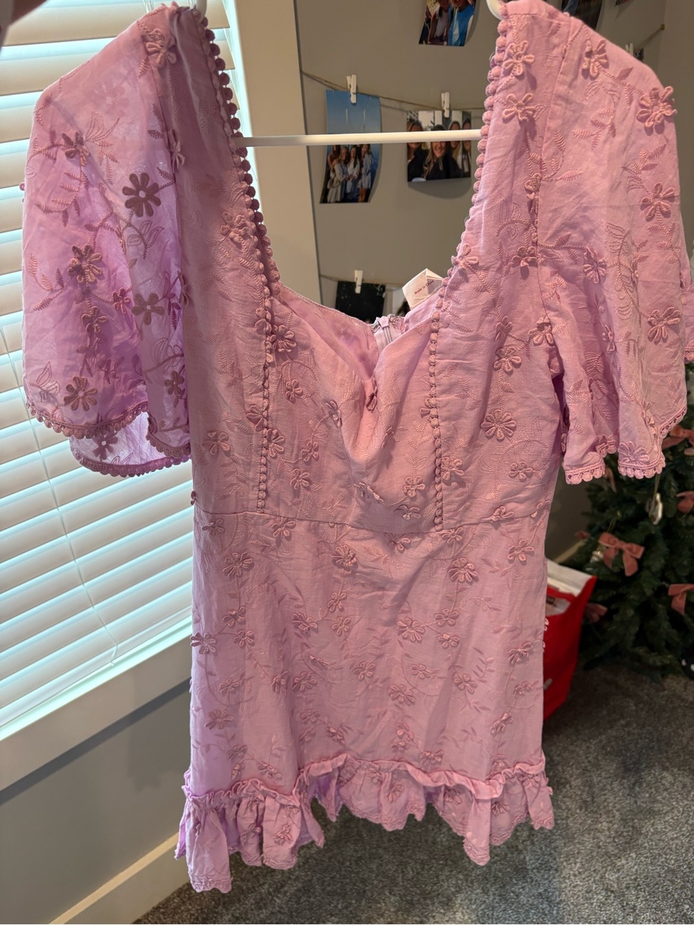 Showpo Lilac Embroidered Mini Dress